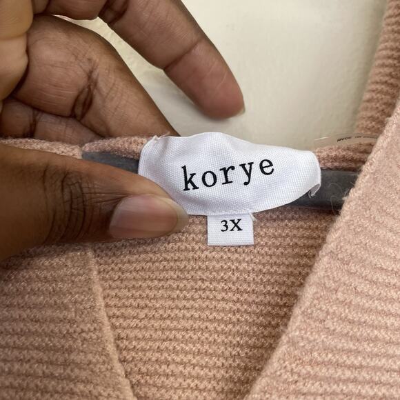 Korye Sweater Womens 3X Beige Pink Pullover Hooded Soft Cozy Dailylook - Picture 5 of 8